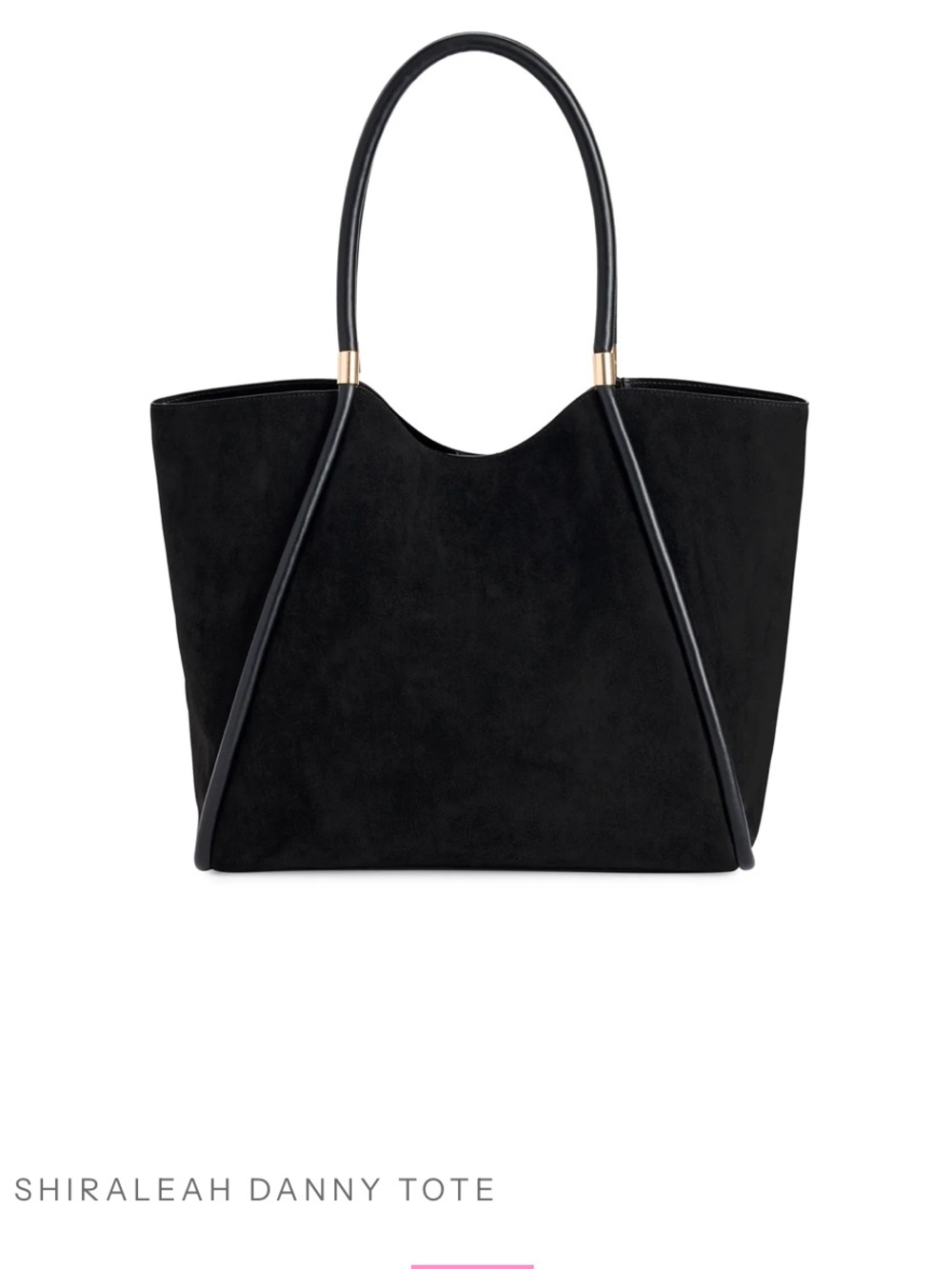Shiraleah Danny Black Suede Tote with Gold Accents